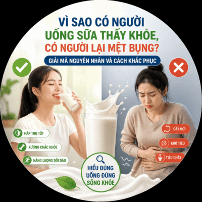 Vì sao có người uống sữa thấy khỏe, có người lại mệt bụng? Giải mã nguyên nhân và cách khắc phục