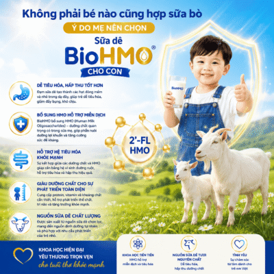 Không phải bé nào cũng hợp sữa bò: lý do mẹ nên chọn sữa dê BioHMO cho con